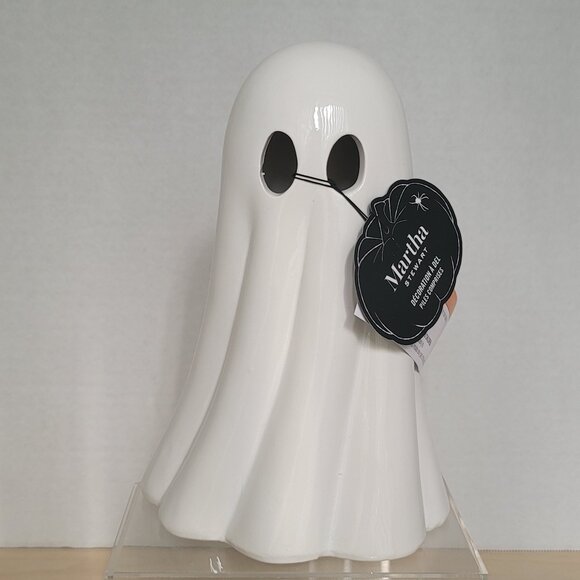 Martha Stewart Halloween Decor LED Lights Up White Ceramic Spooky Ghost 8.75 in - Picture 1 of 15